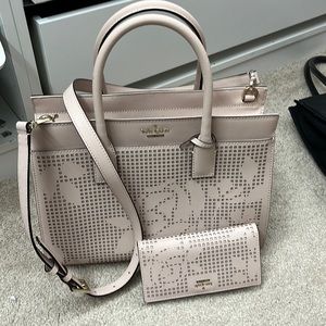Kate spade pink purse with wallet set